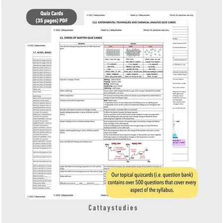 Cambridge IGCSE Chemistry 0620 A* Softcopy Study Bundle (Notes, Flashcards, Quizcards, Past Papers, Resource Bank)