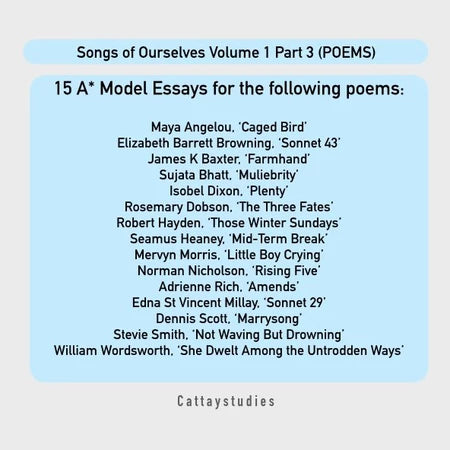 Cambridge IGCSE 0475 English Literature A* Model Essays and Cheatsheets for syllabus 2021+
